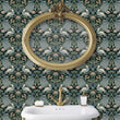 Load image into Gallery viewer, Nettleton Court Black and Blue Bird Art Nouveau Peel and Stick Wallpaper