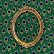 Load image into Gallery viewer, Victorian gothic Art Deco peacock fabric peel and stick wallpaper with gold mirror