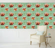 Load image into Gallery viewer, Victorian antique teapot and teacup fabric peel and stick wallpaper in room with chair