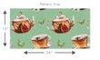 Load image into Gallery viewer, Victorian antique teapot and teacup fabric peel and stick wallpaper pattern size