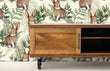 Load image into Gallery viewer, Watercolor forest bunny rabbit fabric peel and stick wallpaper with cabinet