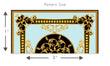 Load image into Gallery viewer, Gold and blue elegant Victorian antique fabric peel and stick wallpaper pattern size