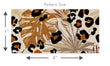 Load image into Gallery viewer, Tropical jungle palm leaves and cheetah print fabric peel and stick wallpaper pattern size