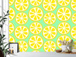 Load image into Gallery viewer, Vintage retro yellow lemon fruit fabric peel and stick wallpaper in kitchen with utensils and a plant