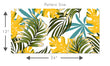 Load image into Gallery viewer, Yellow and blue vintage Mid Century Modern tropical palm leaves fabric peel and stick wallpaper pattern size