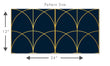 Load image into Gallery viewer, Blue and gold geometric antique Art Deco fabric peel and stick wallpaper pattern size graphics