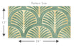 Load image into Gallery viewer, Green and gold antique geometric Art Deco fabric peel and stick wallpaper pattern size