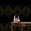 Load image into Gallery viewer, Art Deco Wallpaper, Vintage Wallpaper, Geometric Wallpaper, Antique Wallpaper, Dark Wallpaper, Peel and Stick Wallpaper, Fabric Wallpaper