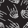 Load image into Gallery viewer, Hand bones gothic black and white fabric peel and stick wallpaper sample