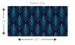 Load image into Gallery viewer, Blue and gold Art Deco geometric peacock fabric fabric peel and stick wallpaper pattern size template