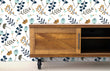 Load image into Gallery viewer, Botanical floral cottage flower garden fabric peel and stick wallpaper with cabinet