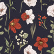 Load image into Gallery viewer, Victorian antique dark floral fabric peel and stick wallpaper sample