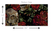Load image into Gallery viewer, Dark gothic skull floral fabric peel and stick wallpaper pattern size graphic
