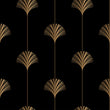 Load image into Gallery viewer, Black and gold vintage Art Deco geometric fabric peel and stick wallpaper sample