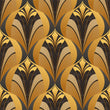 Load image into Gallery viewer, Gold and brown antique geometric Art Deco fabric peel and stick wallpaper sample