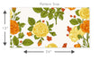 Load image into Gallery viewer, Orange vintage antique Victorian cottage floral fabric peel and stick wallpaper pattern size graphic
