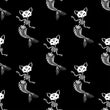 Load image into Gallery viewer, Black gothic skeleton mermaid cat fabric peel and stick wallpaper pattern sample