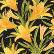 Load image into Gallery viewer, Yellow lily floral botanical fabric peel and stick wallpaper sample