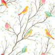 Load image into Gallery viewer, Colorful botanical bird fabric peel and stick wallpaper pattern