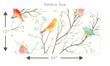 Load image into Gallery viewer, Colorful botanical bird fabric peel and stick wallpaper pattern size graphic