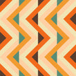 Load image into Gallery viewer, Bold orange and blue geometric retro vintage fabric peel and stick wallpaper sample