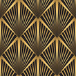 Load image into Gallery viewer, Black and gold vintage geometric Art Deco fabric peel and stick wallpaper sample