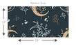 Load image into Gallery viewer, Witchy boho dark moon and stars fabric wallpaper pattern size template