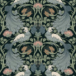 Load image into Gallery viewer, Victorian Fabric, Art Nouveau Material, Bird Textiles, Botanical Design, Pheasant Cloth, Vintage Fabric, Floral Pattern, Fabric By The Yard