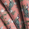 Load image into Gallery viewer, Chinoiserie Fabric, Victorian Material, Botanical Textiles, Floral Design, Garden Cloth, Vintage Fabric, Peacock Pattern, Fabric By The Yard