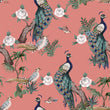 Load image into Gallery viewer, Chinoiserie Fabric, Victorian Material, Botanical Textiles, Floral Design, Garden Cloth, Vintage Fabric, Peacock Pattern, Fabric By The Yard