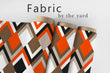 Load image into Gallery viewer, Retro Fabric, Mid Century Modern Material, Geometric Textiles, Vintage Design, Argyle Cloth, Orange and Grey Pattern, Fabric By The Yard