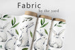 Load image into Gallery viewer, Bunny Fabric, Rabbit Material, Farmhouse Textiles, Country Design, Vintage Cloth, Cottage Pattern, Botanical Watercolor, Fabric By The Yard