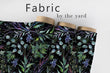 Load image into Gallery viewer, Botanical Fabric, Garden Material, Woodland Textiles, Plants Design, Rainforest Cloth, Dark Moody Pattern, Fabric By The Yard
