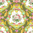 Load image into Gallery viewer, Victorian Fabric, Rococo Material, Antique Textiles, Floral Bird Design, Ornate Cloth, Vintage Fabric, Fabric By The Yard