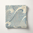 Load image into Gallery viewer, Ocean Waves Fabric, Sea Material, Summer Textiles, Coastal Design, Beach House Cloth, Retro Fabric, Beach House Pattern, Fabric By The Yard