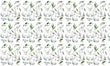 Load image into Gallery viewer, Bunny Fabric, Rabbit Material, Farmhouse Textiles, Country Design, Vintage Cloth, Cottage Pattern, Botanical Watercolor, Fabric By The Yard
