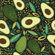 Load image into Gallery viewer, Avocado Fabric, Fruit Material, Vintage Design, Mid Century Modern Pattern, Retro Textiles, Fabric By the Yard