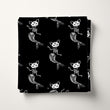 Load image into Gallery viewer, Skeleton Fabric, Kitten Mermaid Material, Gothic Textiles, Goth Design, Halloween Cloth, Maximalist Fabric, Dark Pattern, Fabric By The Yard