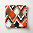 Load image into Gallery viewer, Retro Fabric, Mid Century Modern Material, Geometric Textiles, Vintage Design, Argyle Cloth, Orange and Grey Pattern, Fabric By The Yard