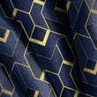 Load image into Gallery viewer, Art Deco Fabric, Navy and Gold Material, Geometric Textiles, Elegant Design, Vintage Fabric, Upholstery Material, Fabric by The Yard