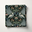 Load image into Gallery viewer, Victorian Fabric, Art Nouveau Material, Bird Textiles, Botanical Design, Pheasant Cloth, Vintage Fabric, Floral Pattern, Fabric By The Yard