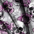 Load image into Gallery viewer, Skeleton Fabric, Skull Mermaid Material, Gothic Textiles, Goth Design, Halloween Cloth, Maximalist Fabric, Dark Pattern, Fabric By The Yard