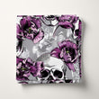 Load image into Gallery viewer, Skeleton Fabric, Skull Mermaid Material, Gothic Textiles, Goth Design, Halloween Cloth, Maximalist Fabric, Dark Pattern, Fabric By The Yard