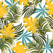 Load image into Gallery viewer, Tropical Fabric, Palm Material, Fern Textiles, Coastal Design, Botanical Cloth, Beach House Fabric, Vintage Pattern, Fabric By The Yard