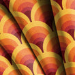 Load image into Gallery viewer, Retro Fabric, Mid Century Modern Material, Geometric Textiles, Vintage Design, MCM Cloth, Orange and Red Pattern, Fabric By The Yard