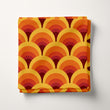 Load image into Gallery viewer, Retro Fabric, Mid Century Modern Material, Geometric Textiles, Vintage Design, MCM Cloth, Orange and Red Pattern, Fabric By The Yard