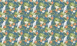 Load image into Gallery viewer, Tropical Fabric, Palm Material, Parrot Textiles, Botanical Design, Floral Cloth, Vintage Fabric, Coastal Pattern, Fabric By The Yard