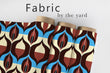 Load image into Gallery viewer, Retro Fabric, Mid Century Modern Material, Geometric Textiles, Vintage Design, MCM Cloth, Blue and Brown Pattern, Fabric By The Yard