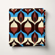 Load image into Gallery viewer, Retro Fabric, Mid Century Modern Material, Geometric Textiles, Vintage Design, MCM Cloth, Blue and Brown Pattern, Fabric By The Yard