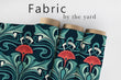 Load image into Gallery viewer, Victorian Fabric, Art Nouveau Material, Floral Textiles, Botanical Design, Antique Cloth, Vintage Fabric, Flower Pattern, Fabric By The Yard